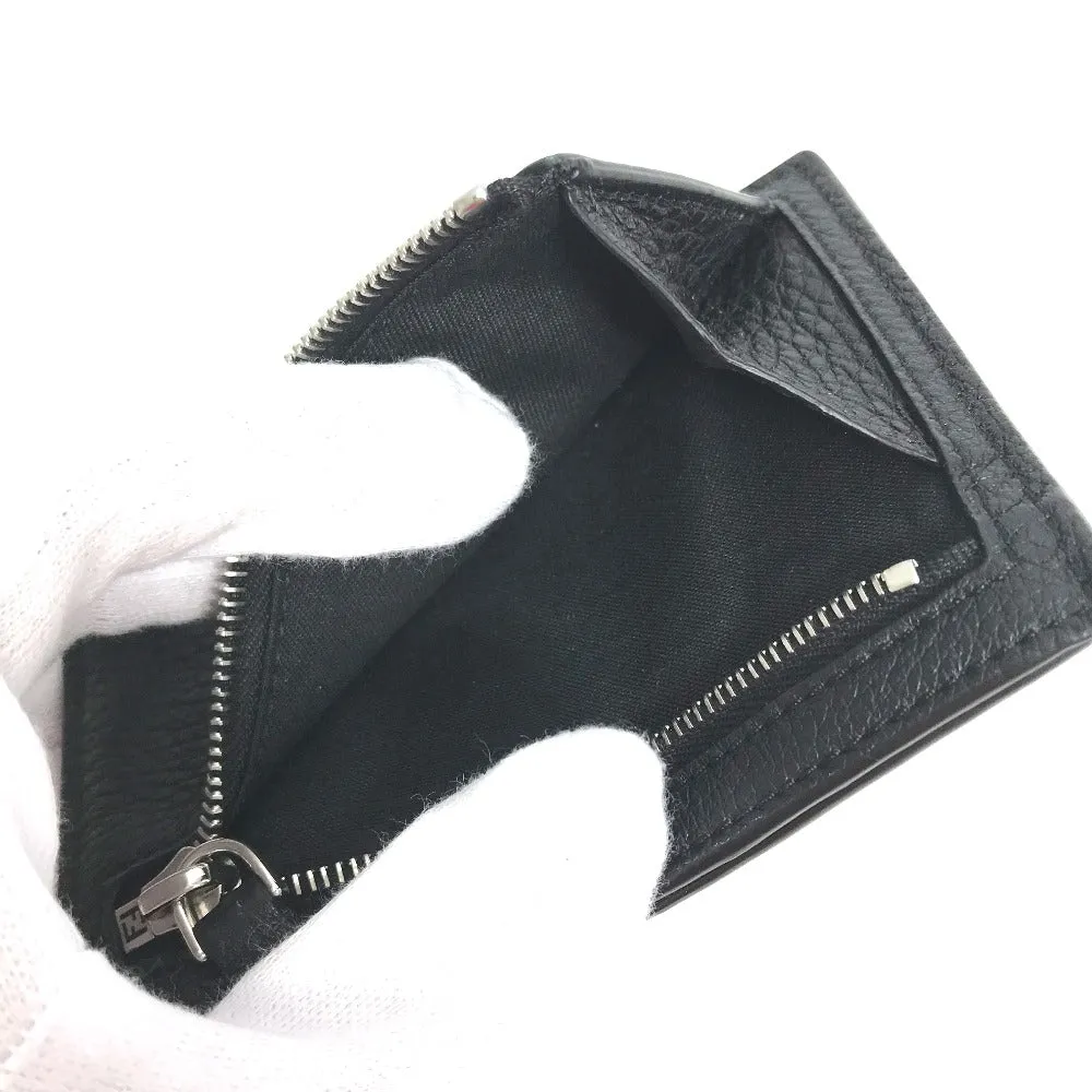 FENDI Coin case 7M0310 leather black Fragment case logo mens Used