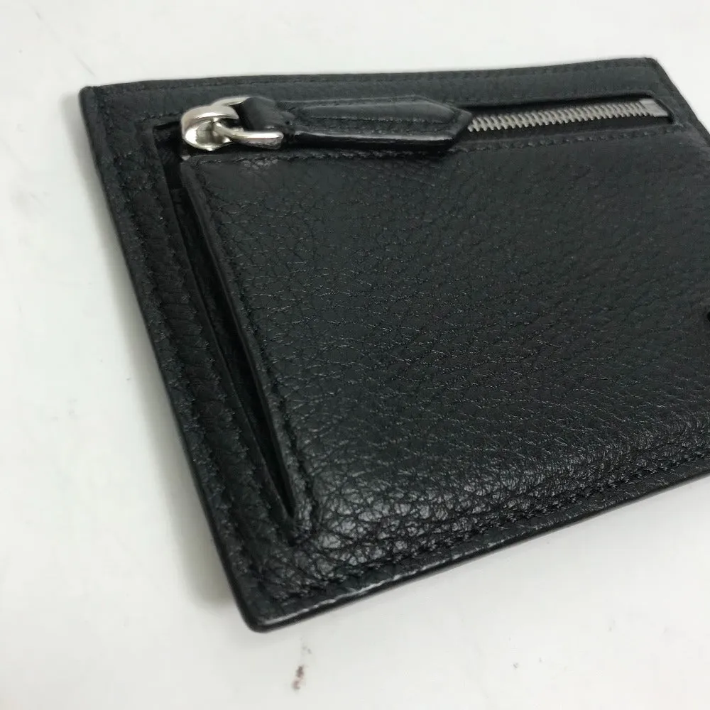 FENDI Coin case 7M0310 leather black Fragment case logo mens Used
