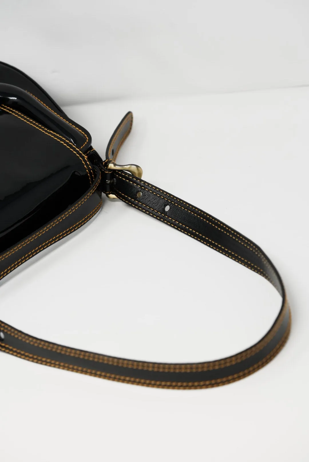 Fendi Patent Wild Stitch Shoulder Bag