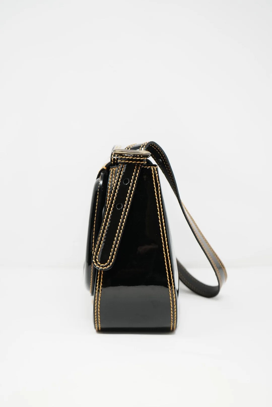 Fendi Patent Wild Stitch Shoulder Bag