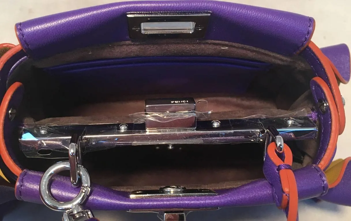 FENDI Purple Micro Mini Peekaboo Bag