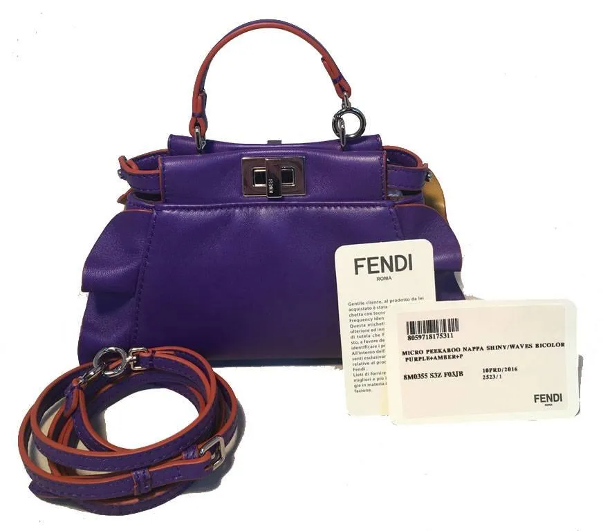 FENDI Purple Micro Mini Peekaboo Bag
