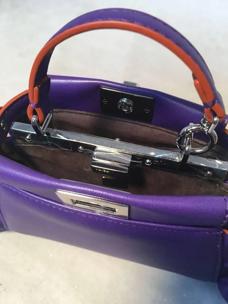 FENDI Purple Micro Mini Peekaboo Bag