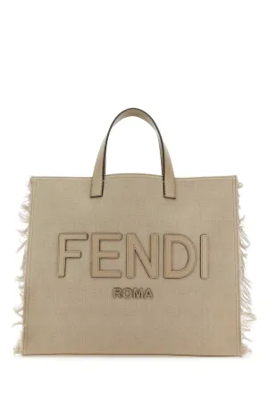 FENDI Stylish Embroidered Jacquard Shopping Handbag - 44cm x 33cm