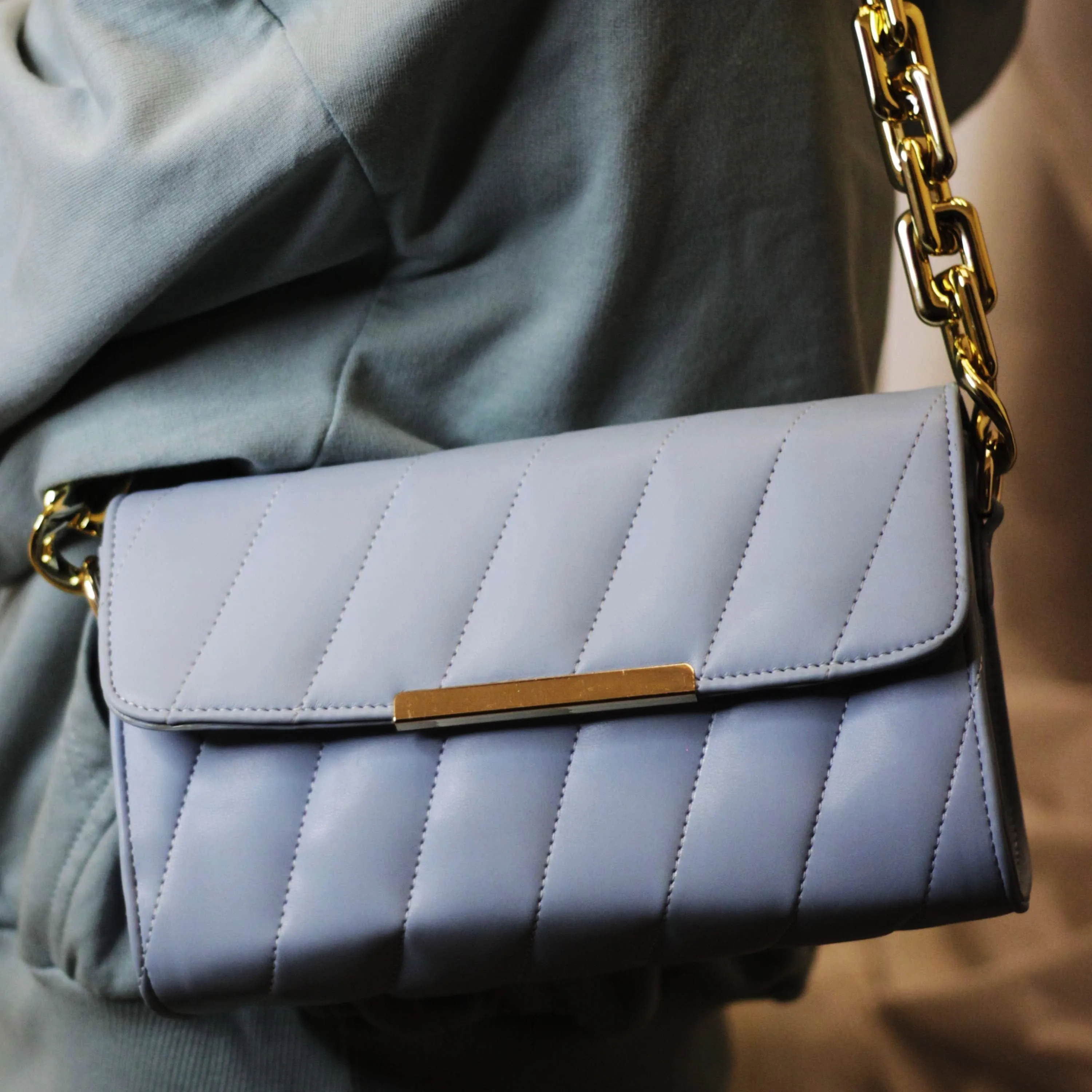 Flap Gold Plated Shoulder Bag