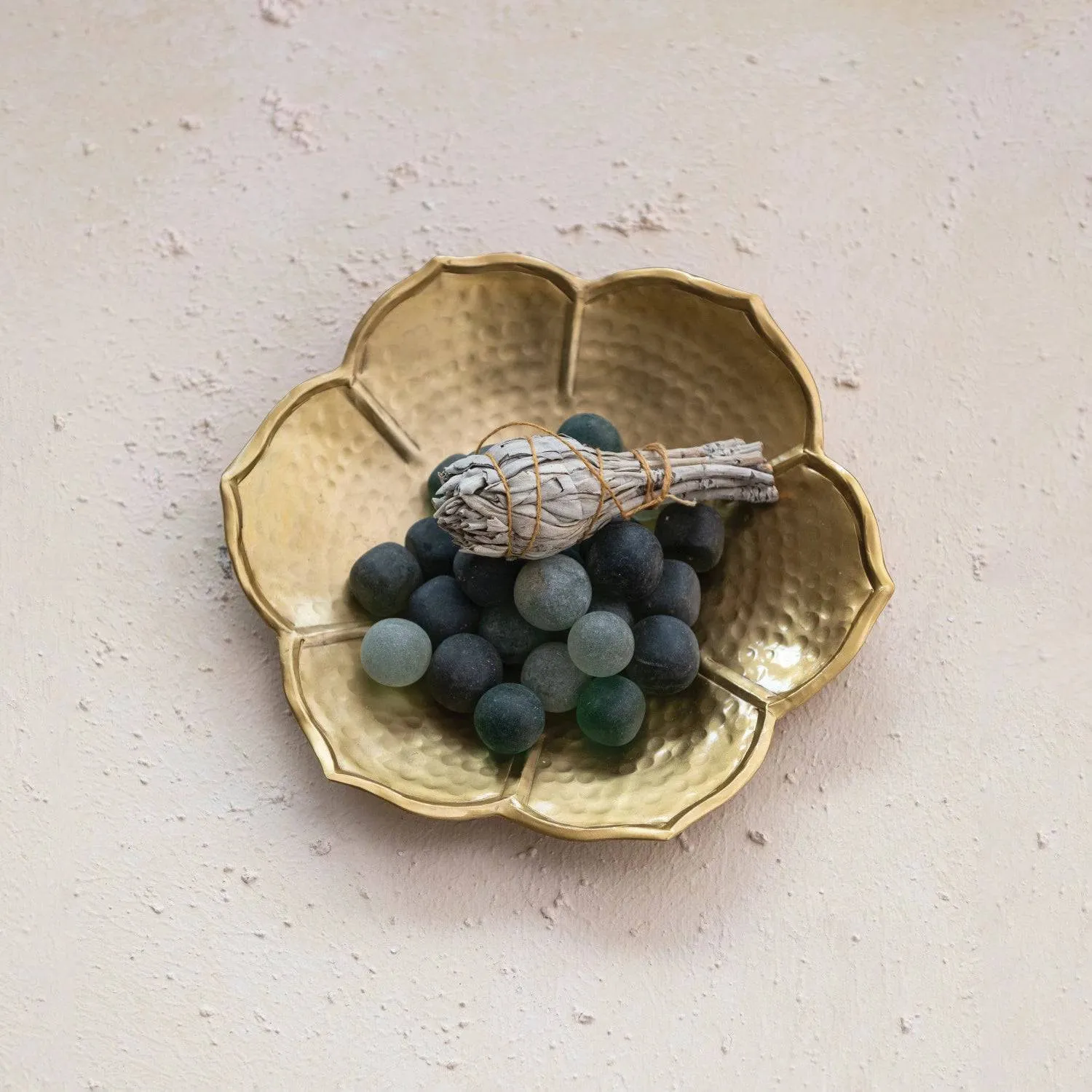 Flower Shaped Bowl - Gold Metal