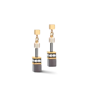 GEOCUBE® Earrings grey-gold