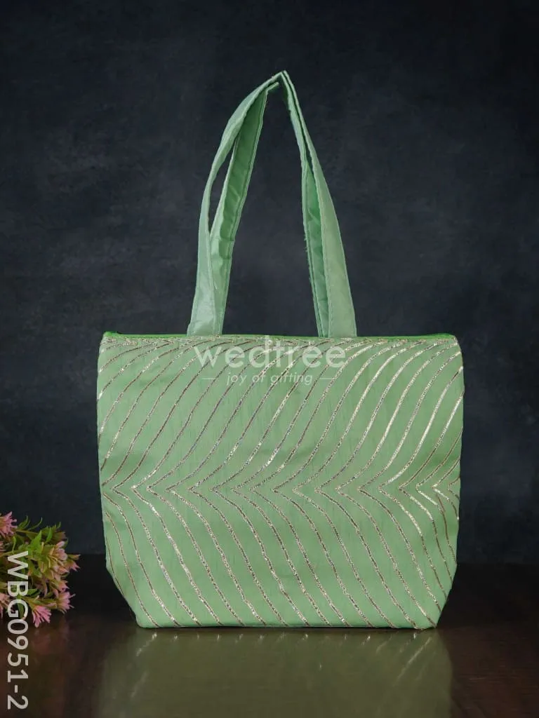 Golden Lace Work Hand Bag - (10x8) - WBG0951