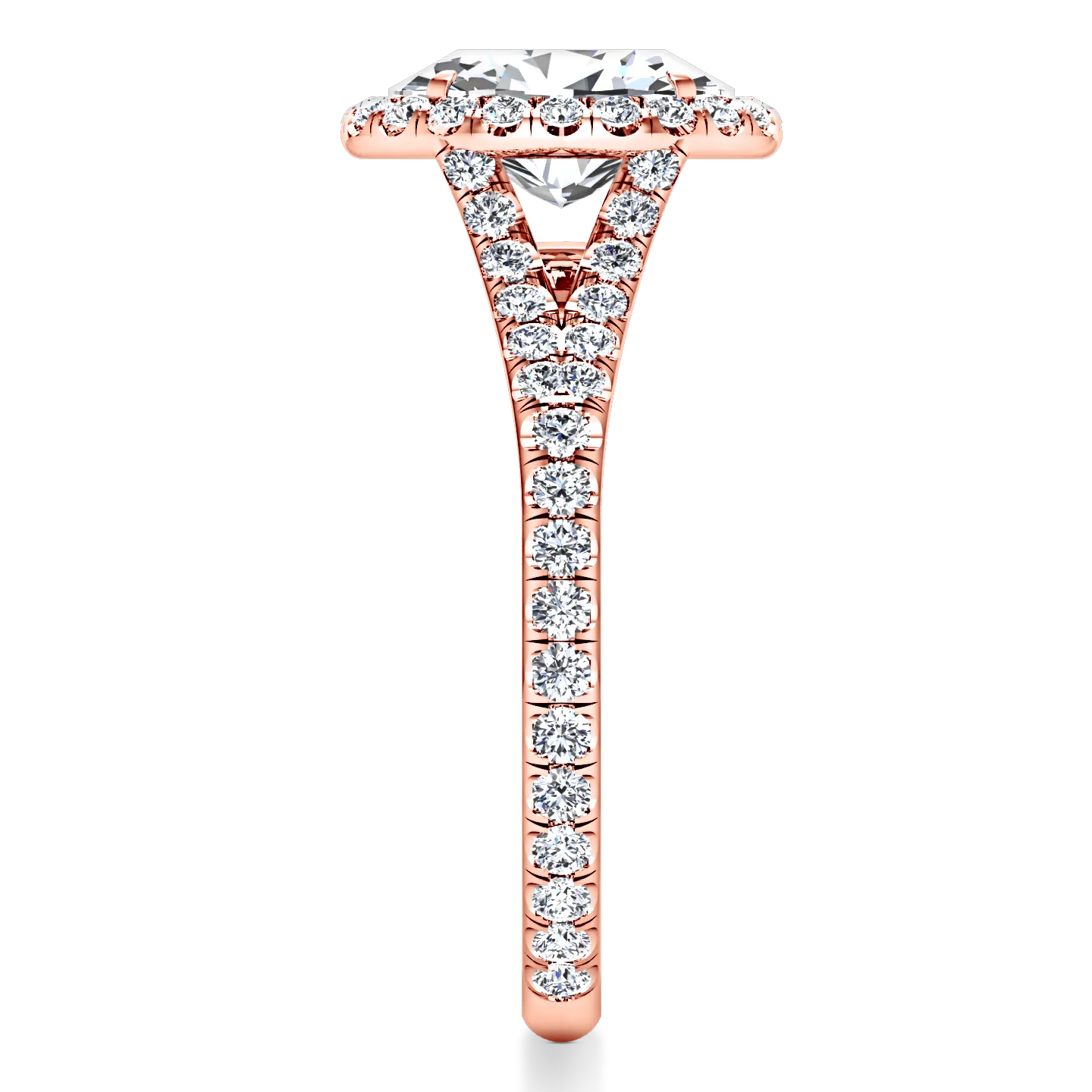 Halo Oval Engagement Ring Melody 14K Rose Gold