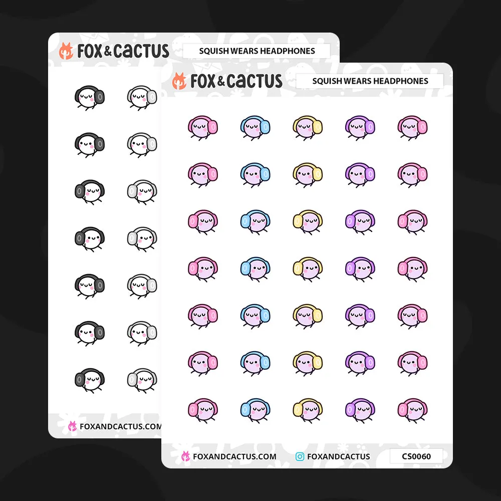 Headphone Squish Stickers