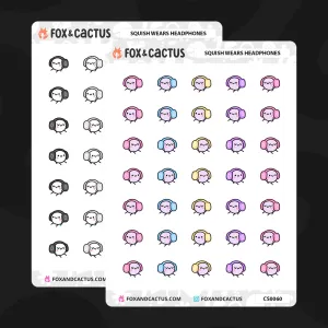 Headphone Squish Stickers