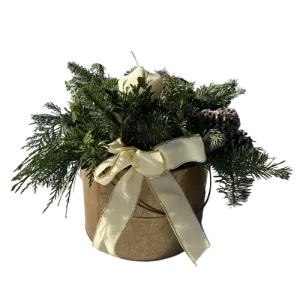 Holiday Centerpiece Copper Bucket