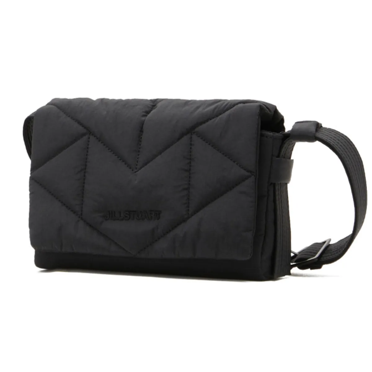 JILLSTUART Rosella Padding Black Small Shoulder Crossbody Bag Lightweight nylon fabric material/ from Seoul, Korea