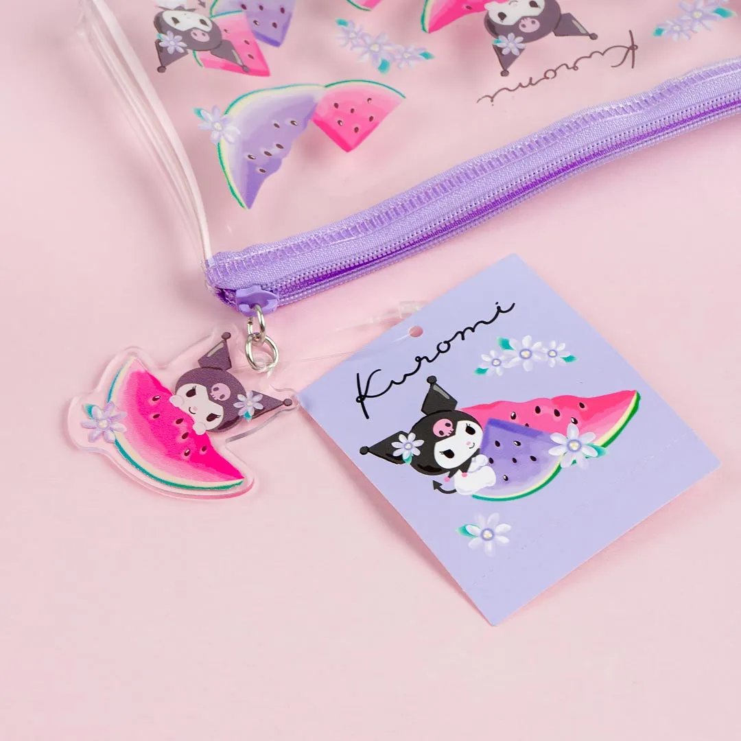 Kuromi & Watermelon Flat Clear Pen Case