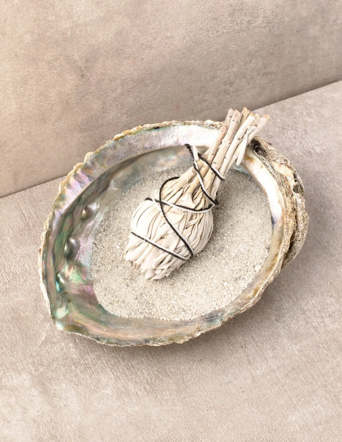 Large Abalone Shell and White Sage Smudge Set