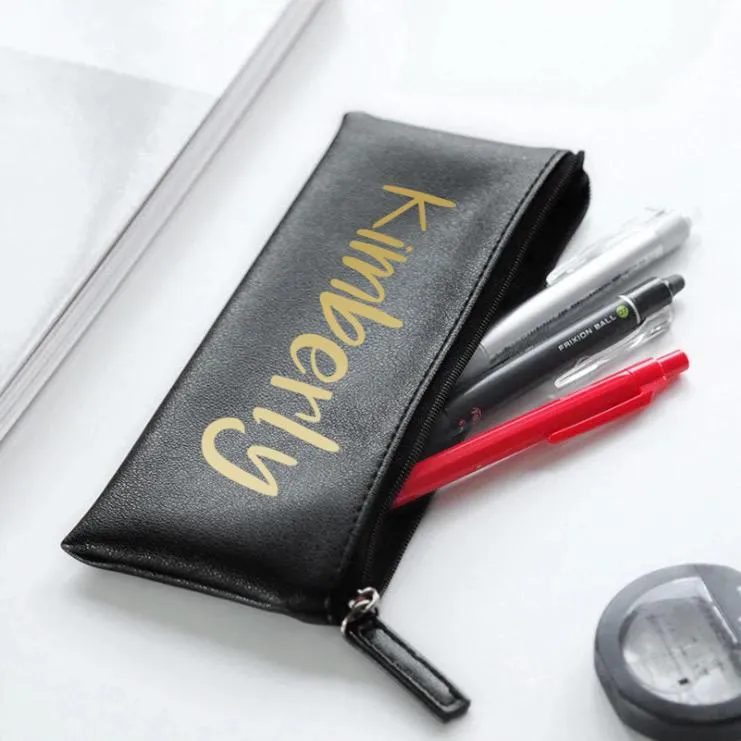 Leather Pencil Case - Black