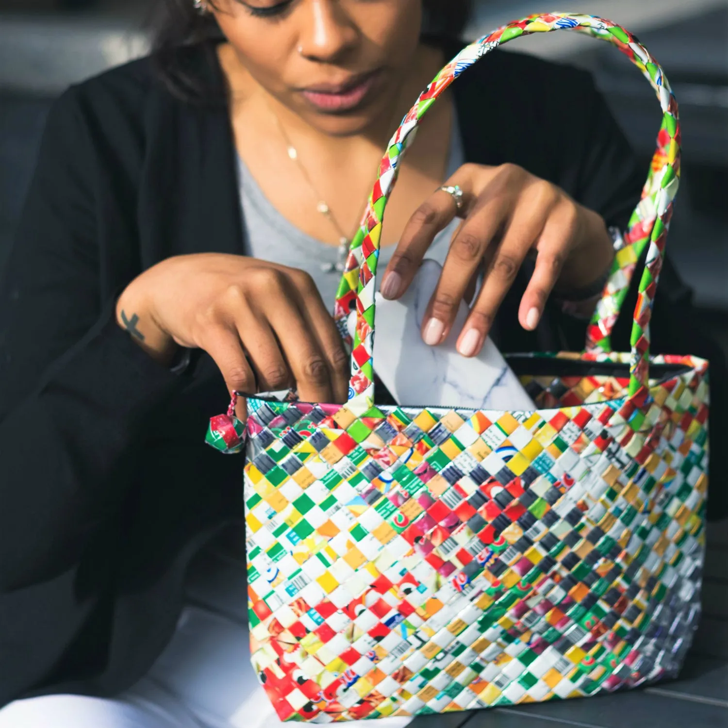 Limited Edition - Silver Woven Mini Shoulder Bag