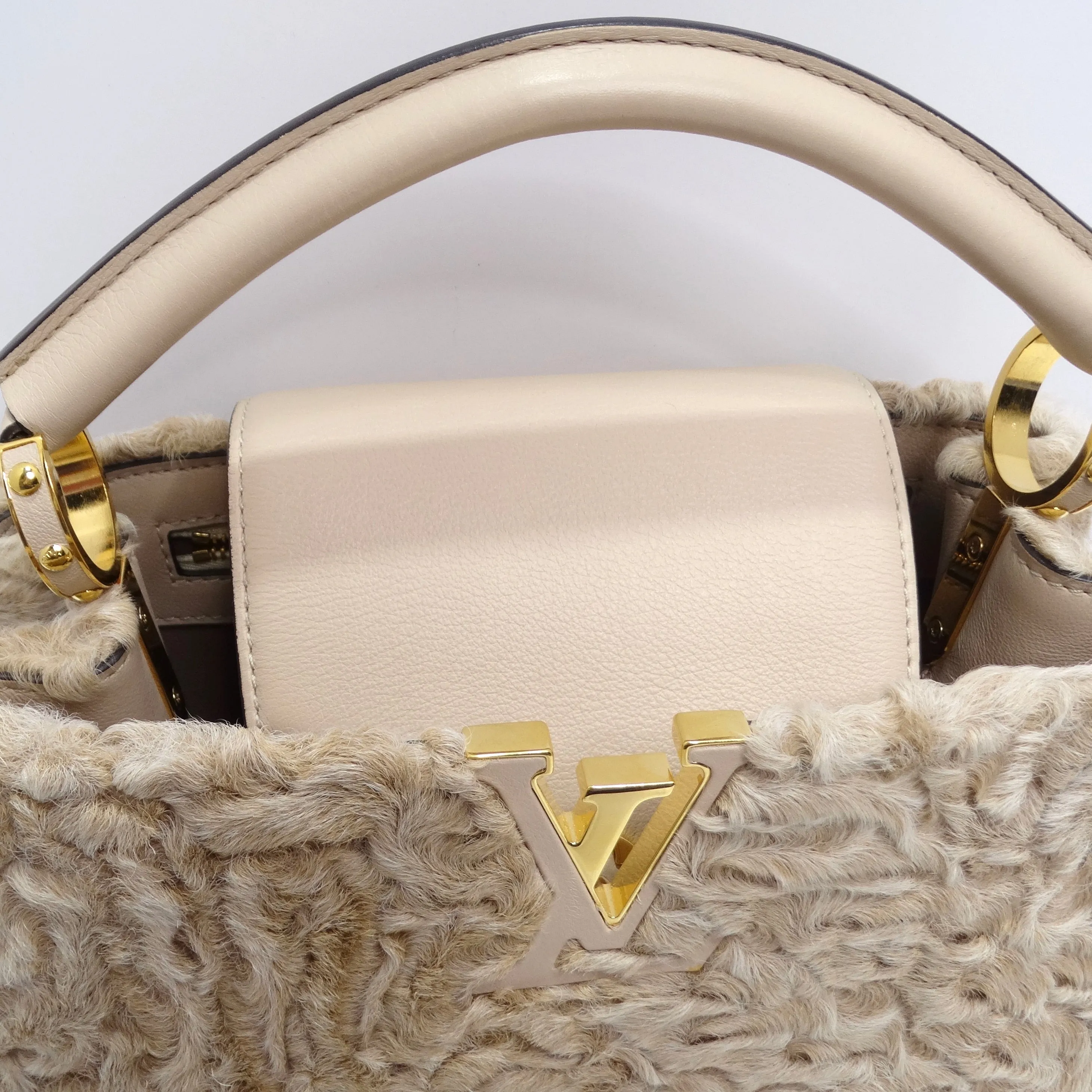 Louis Vuitton Capucines Astrakhan Fur Handbag