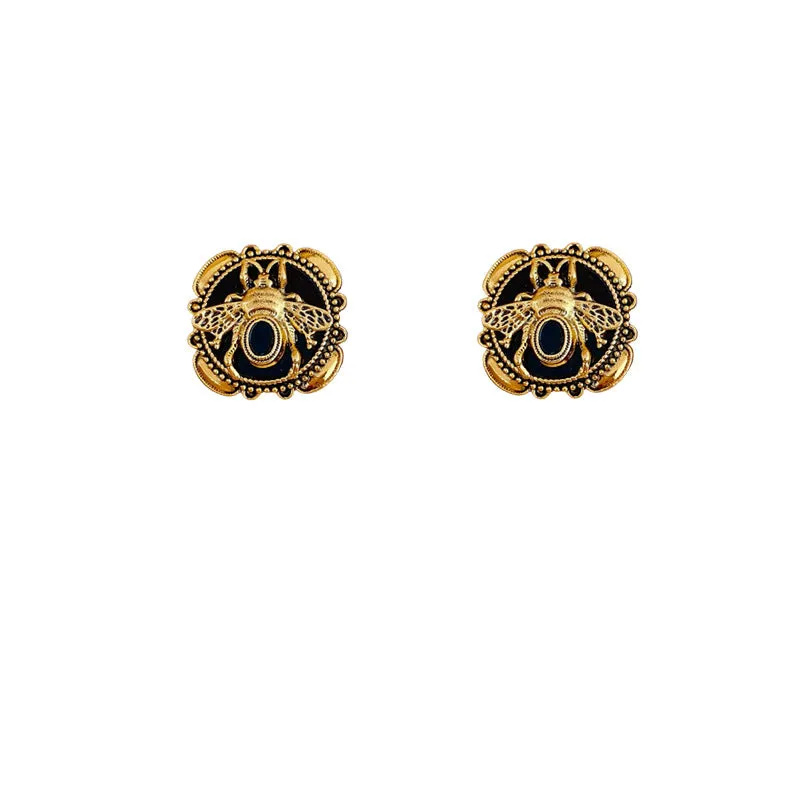 Luxurious Bee Chinese Zodiac Animal Metal Electroplating Earrings