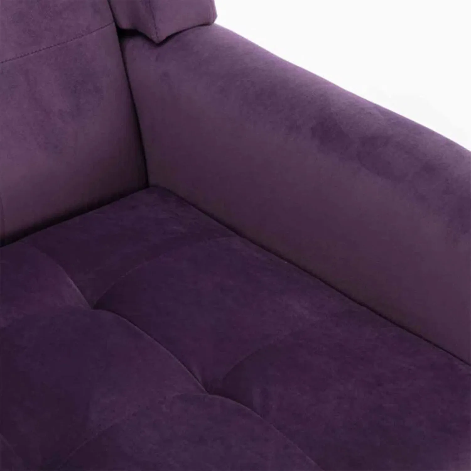 Luxurious Double Cushion Velvet Chair Purple