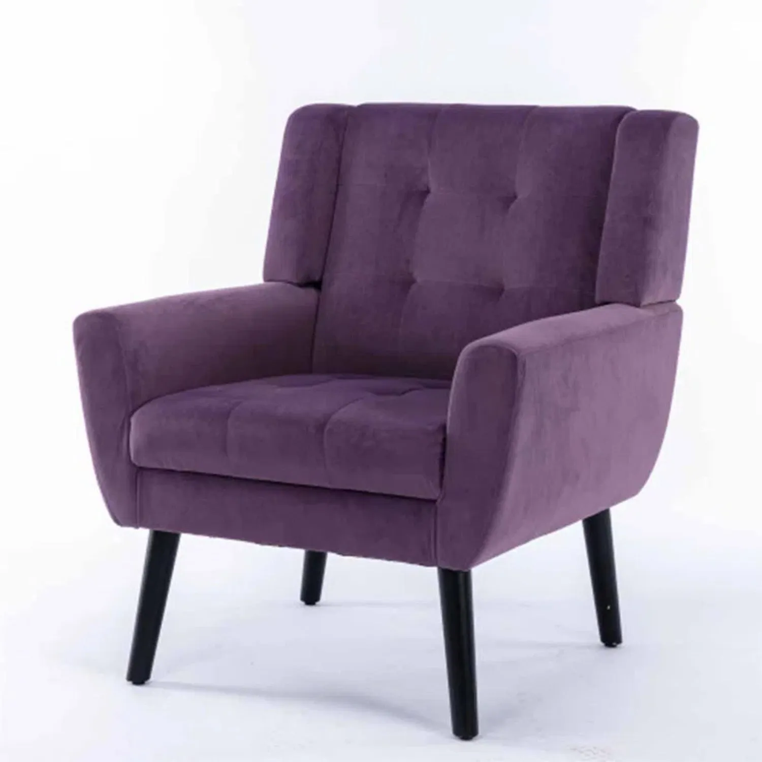 Luxurious Double Cushion Velvet Chair Purple