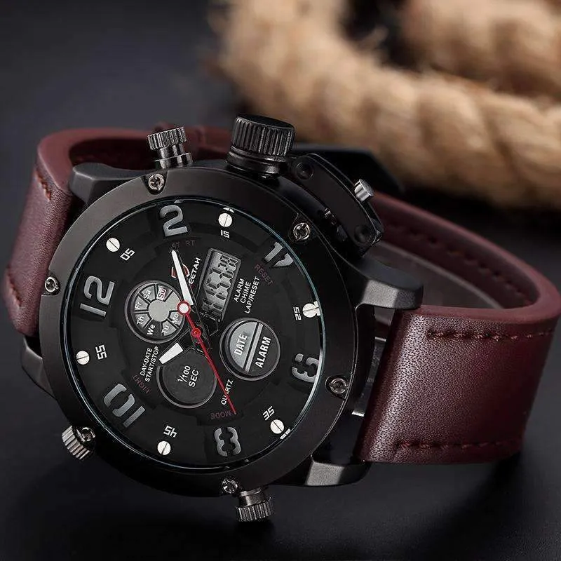 Luxurious Genuine Leather Deluxe Military Watch