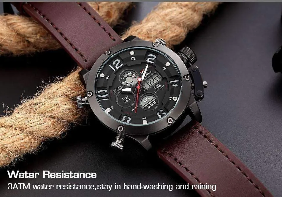 Luxurious Genuine Leather Deluxe Military Watch