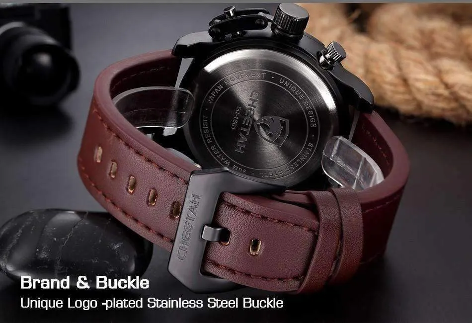 Luxurious Genuine Leather Deluxe Military Watch