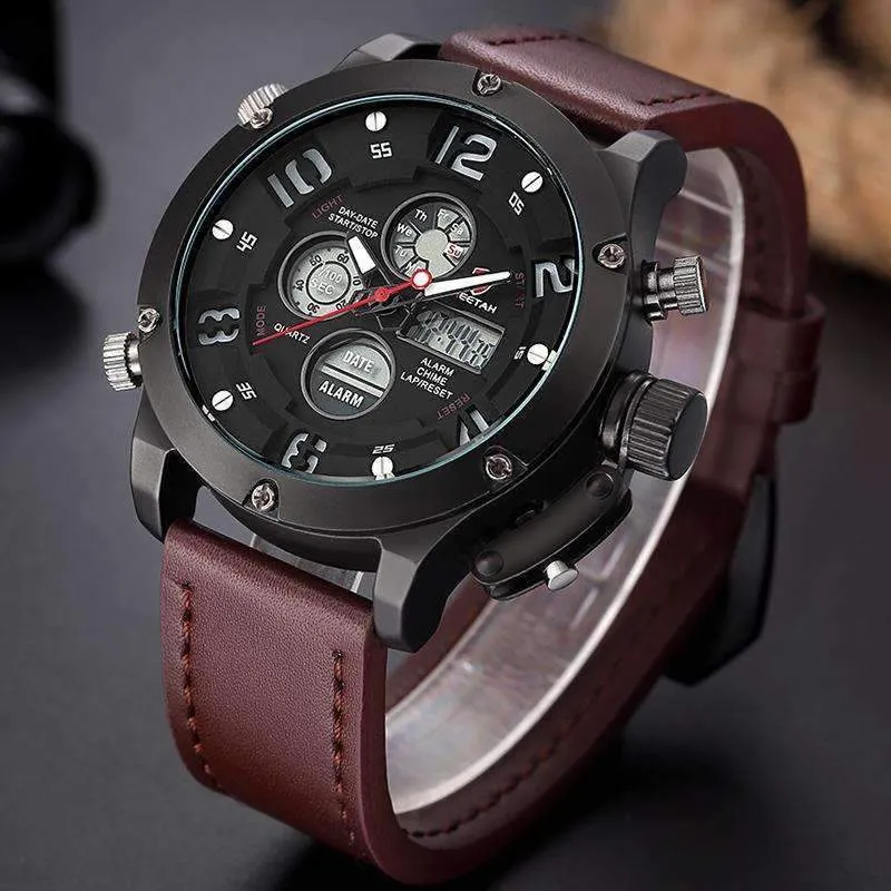 Luxurious Genuine Leather Deluxe Military Watch