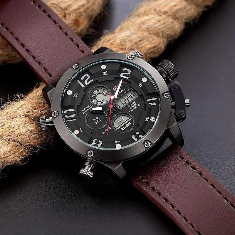 Luxurious Genuine Leather Deluxe Military Watch