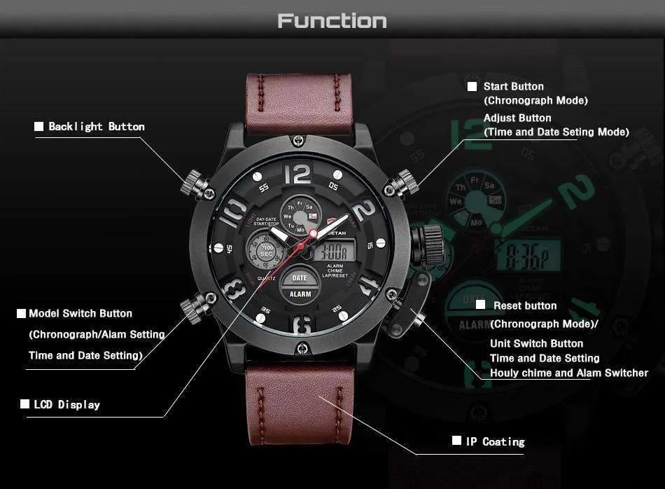 Luxurious Genuine Leather Deluxe Military Watch