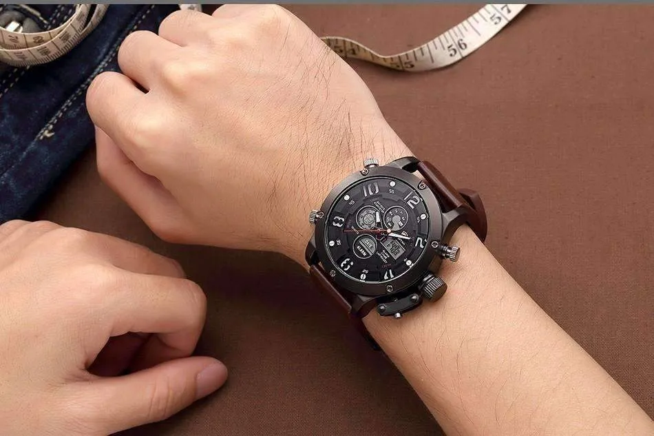Luxurious Genuine Leather Deluxe Military Watch
