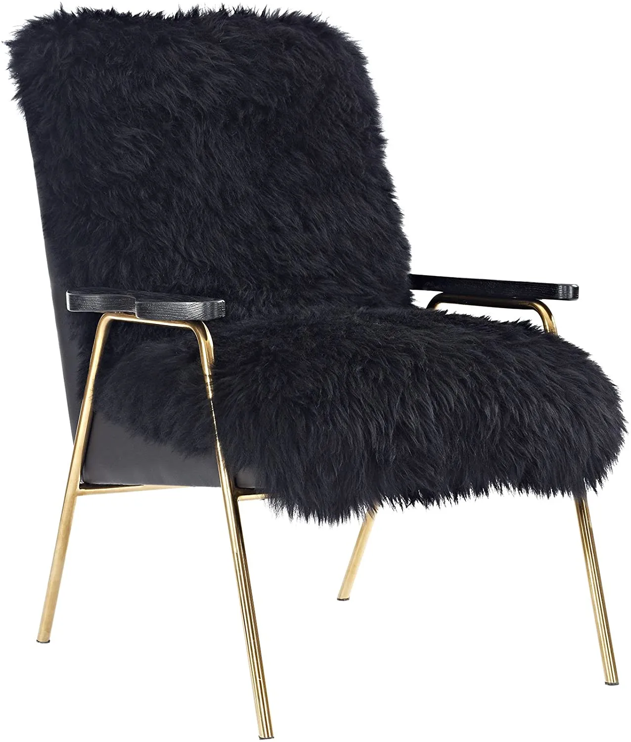 Luxurious Sheepskin Wool Accent Lounge Arm Chair
