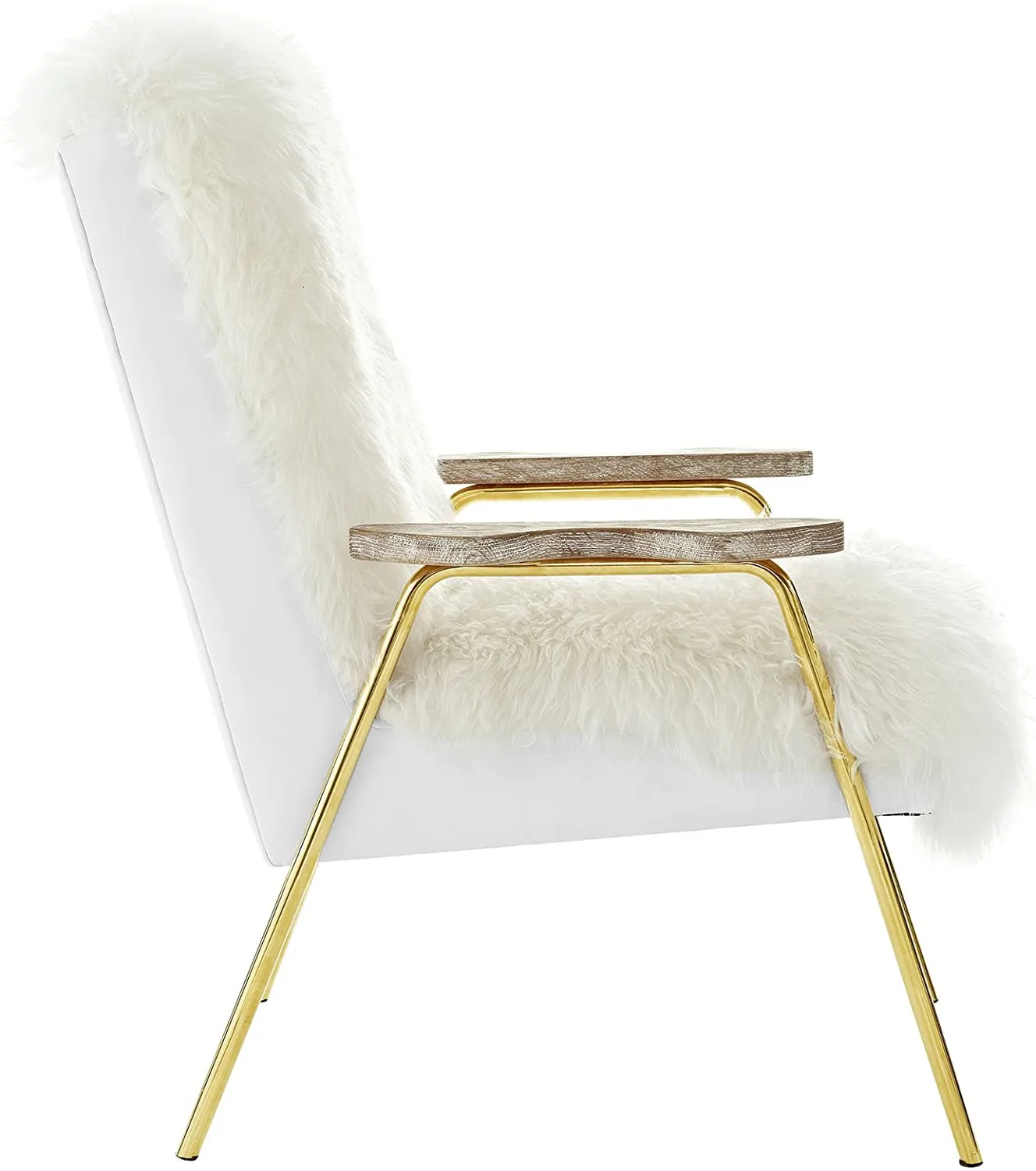 Luxurious Sheepskin Wool Accent Lounge Arm Chair