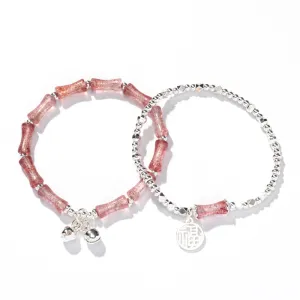 Luxurious Sterling Silver Crystal Beaded Bracelet