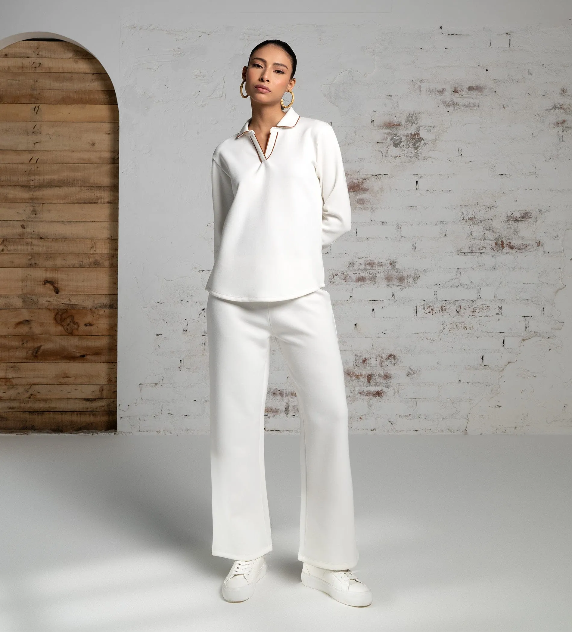 Luxurious white Scuba Trackpant