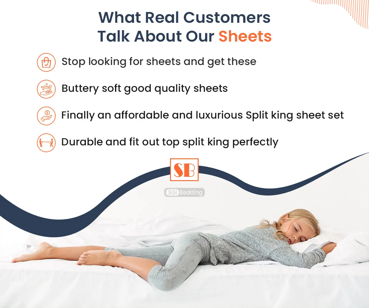 Luxurious White Split Head Sheet Set 600TC