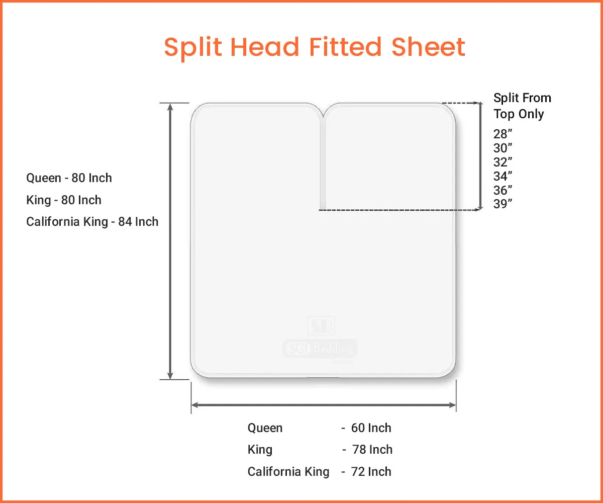 Luxurious White Split Head Sheet Set 600TC