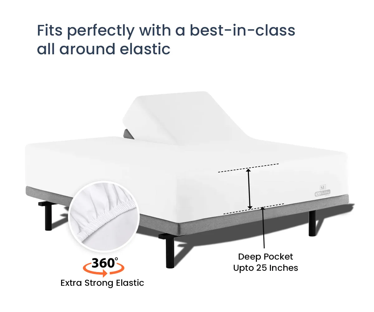 Luxurious White Split Head Sheet Set 600TC