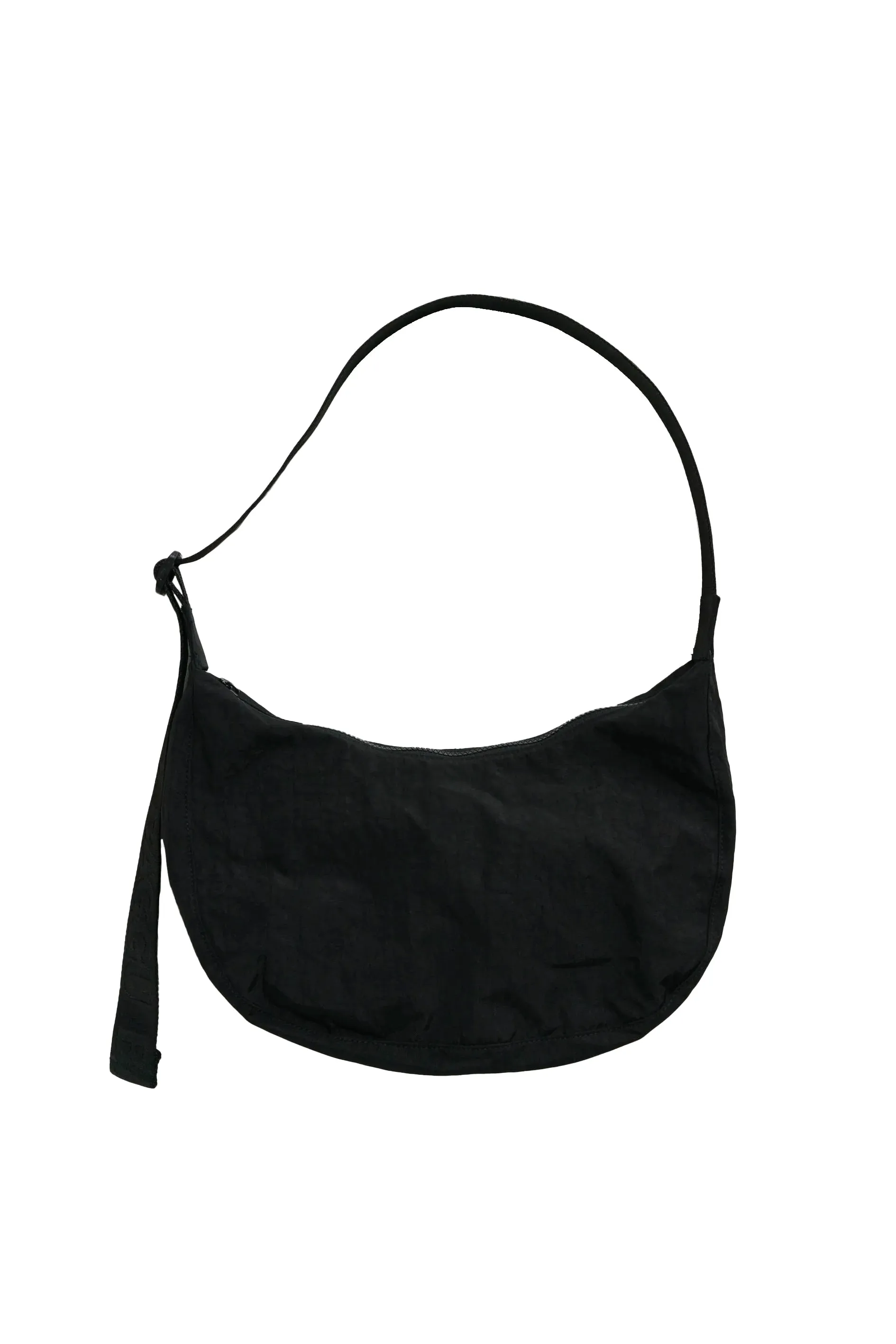 Medium Nylon Crescent Bag in Black
