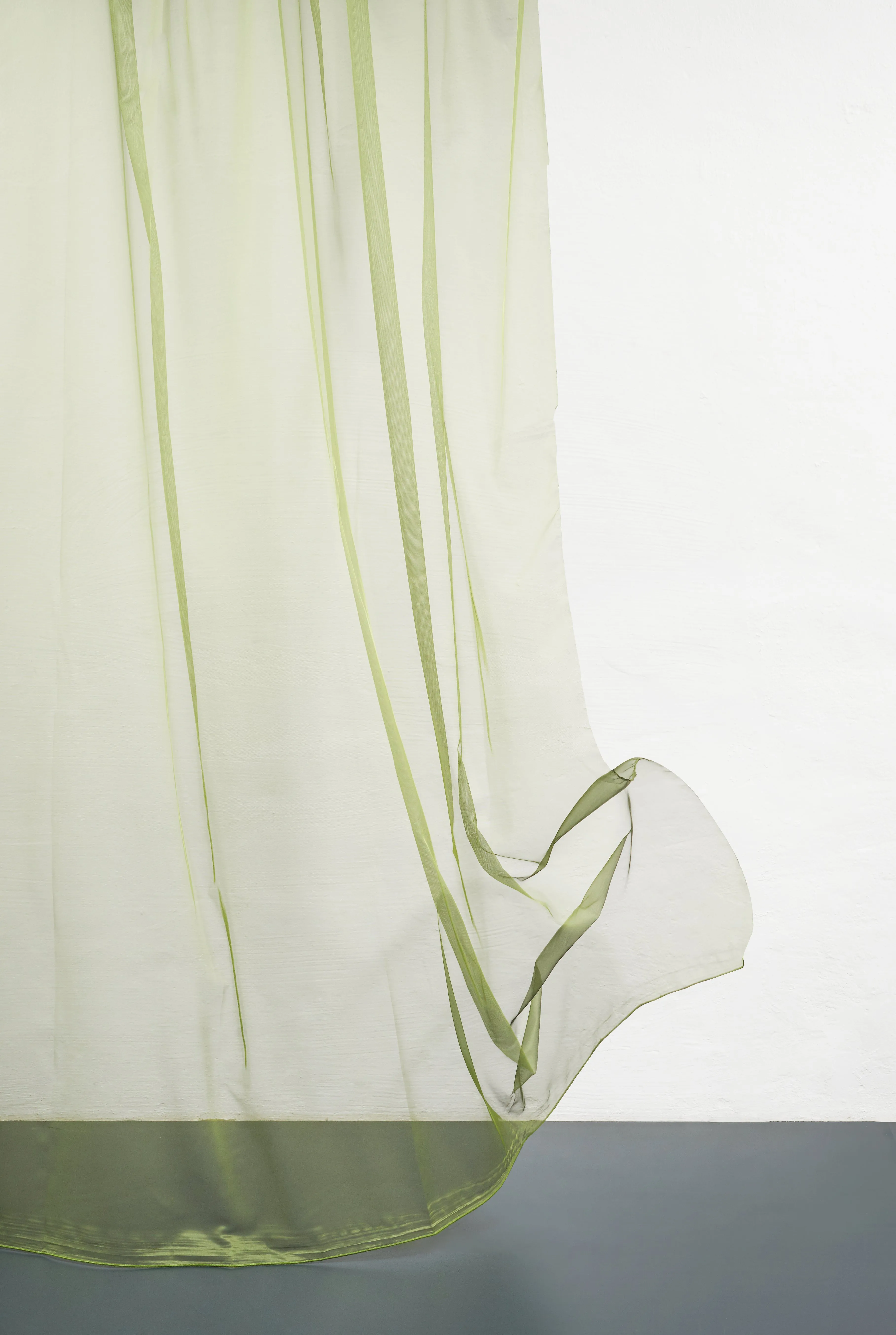 Metallic Sheer Curtains "Glamorous" in Green Color