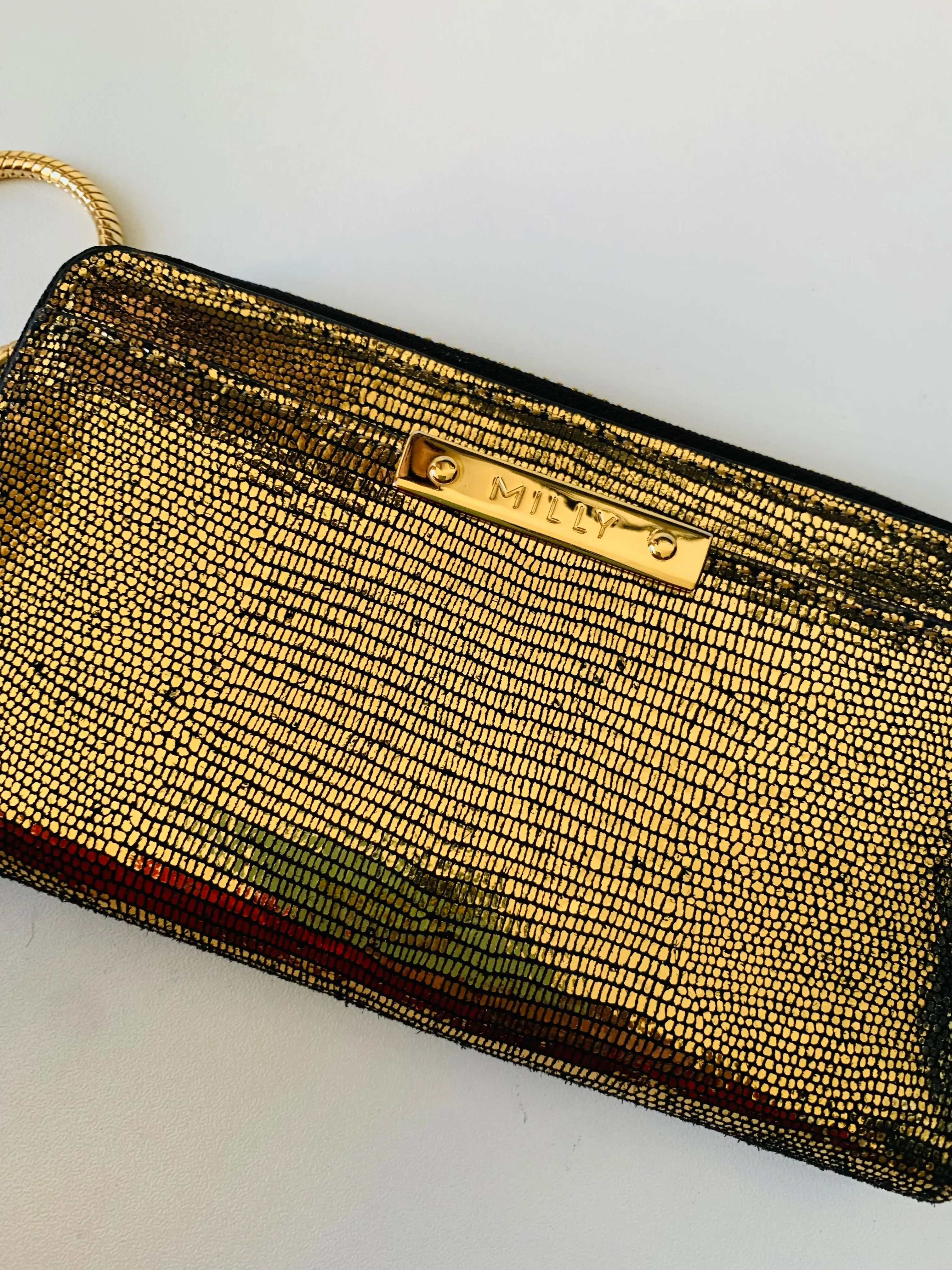 Milly Gold Metallic Wristlet/Wallet