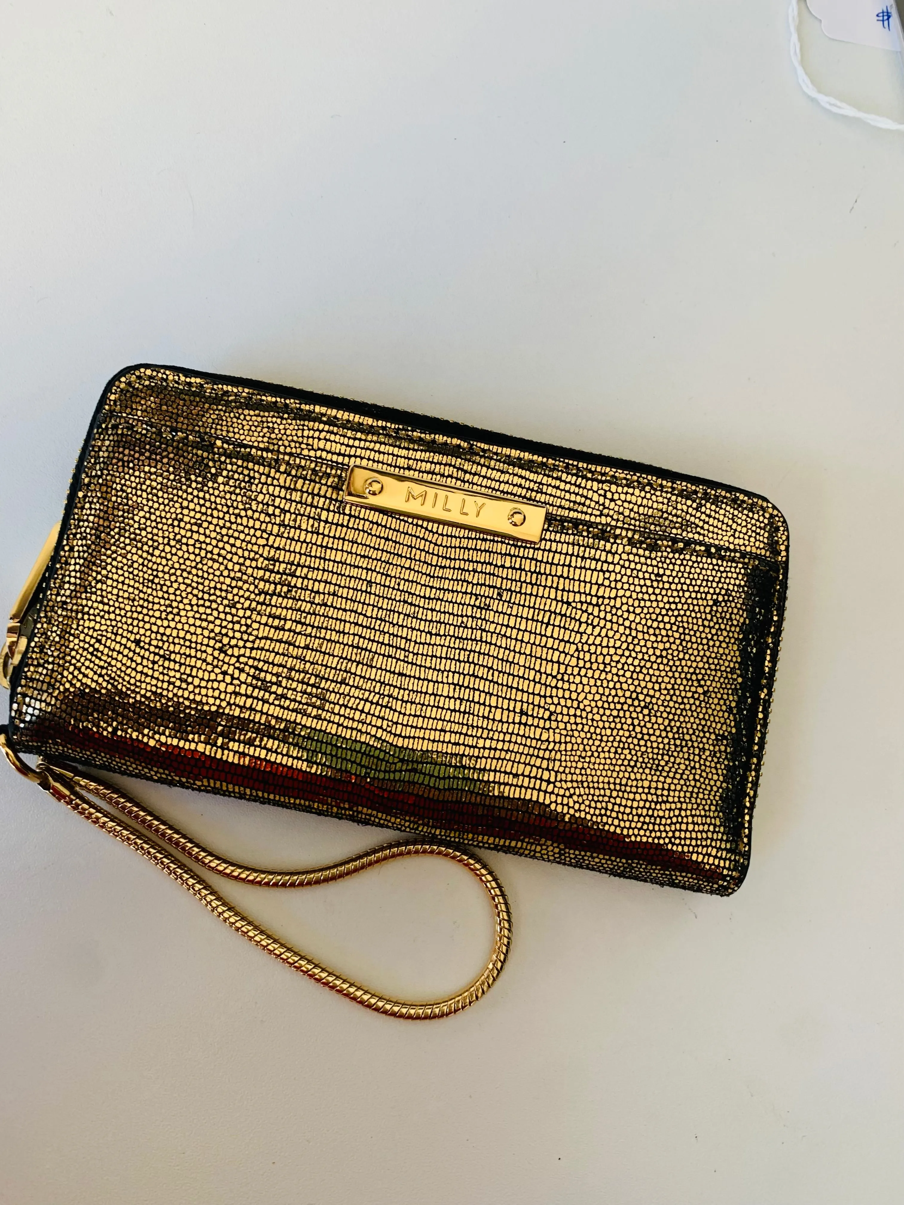 Milly Gold Metallic Wristlet/Wallet