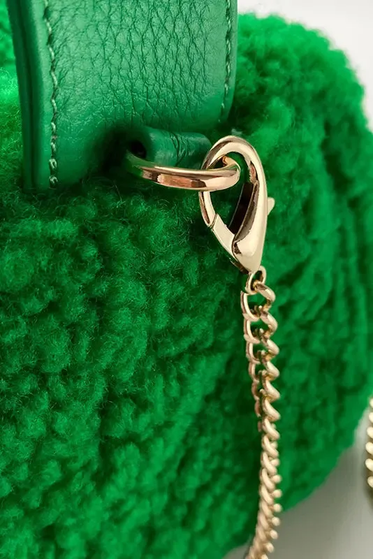 Mini Shearling Top Handle Handbag