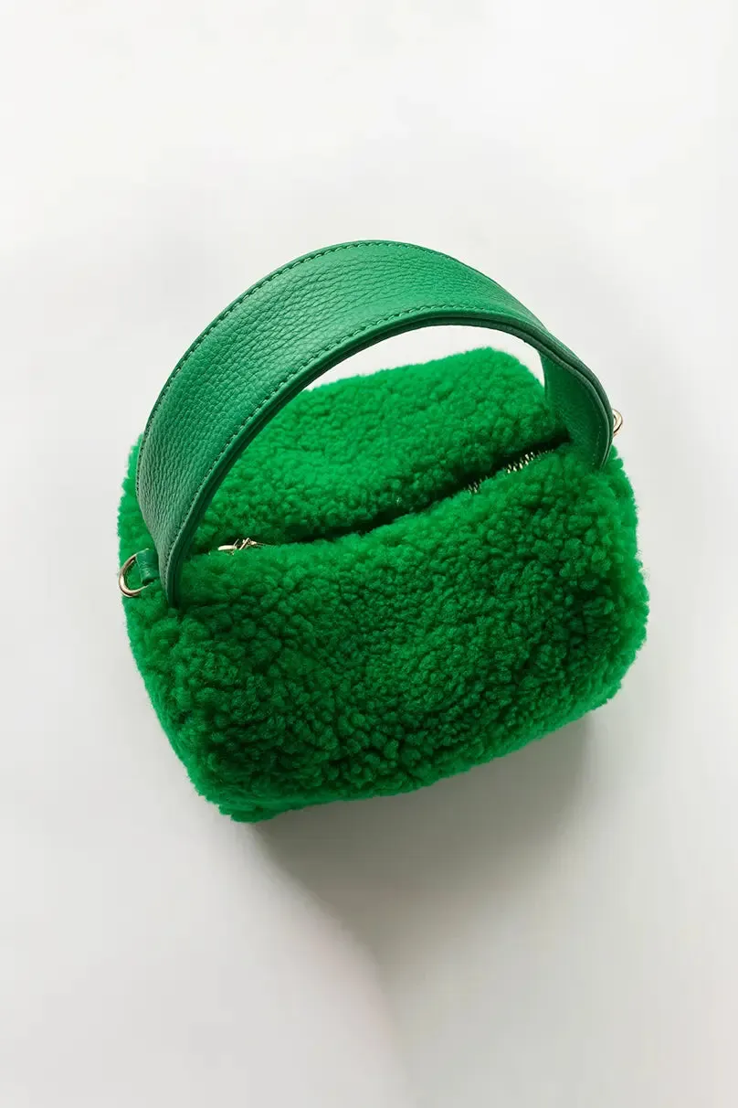 Mini Shearling Top Handle Handbag