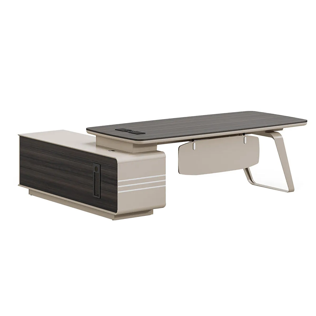 Minimalist and Practical Executive Desk with Privacy Panel Design