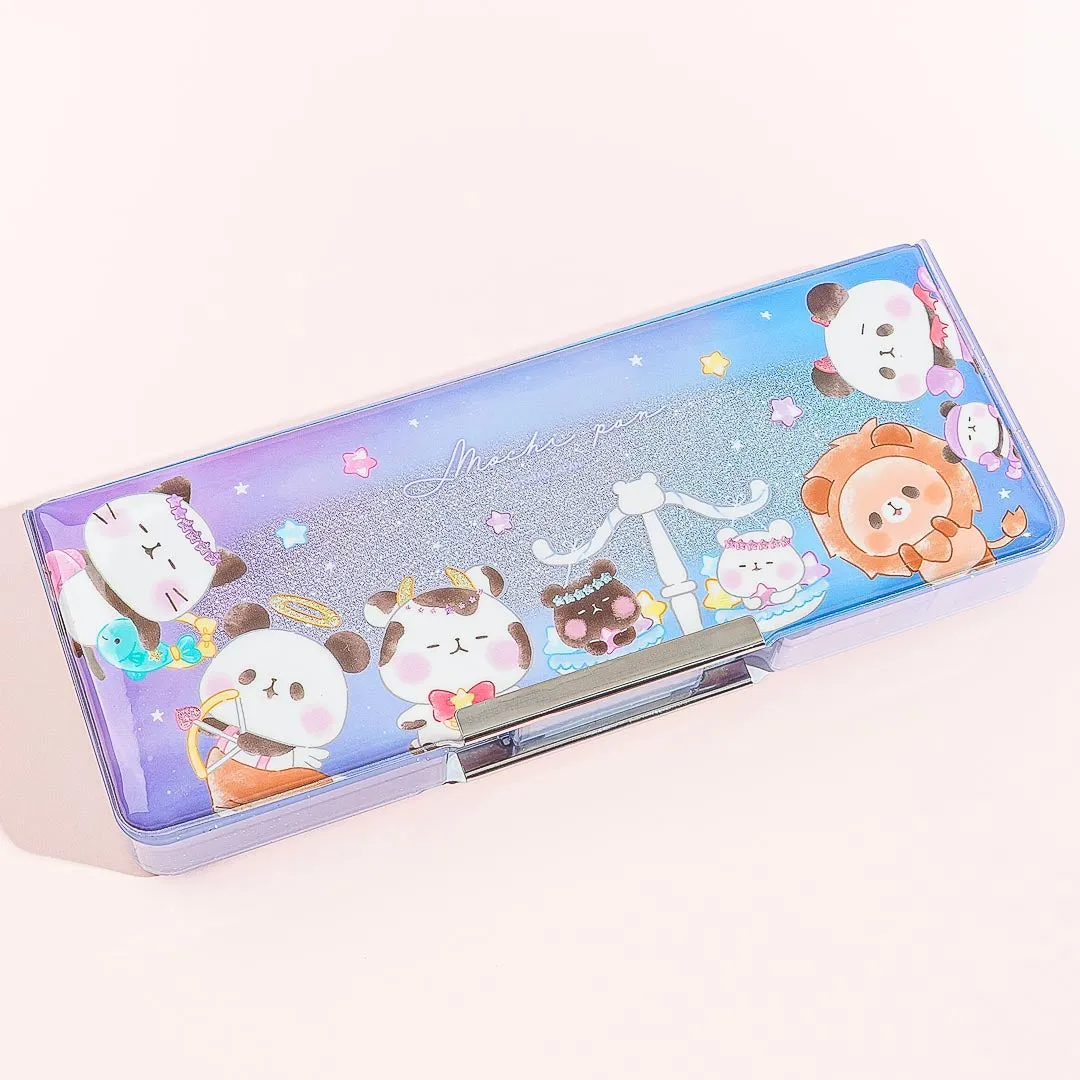 Mochi Mochi Panda Zodiac Sign Glittery Double-Sided Pencil Case