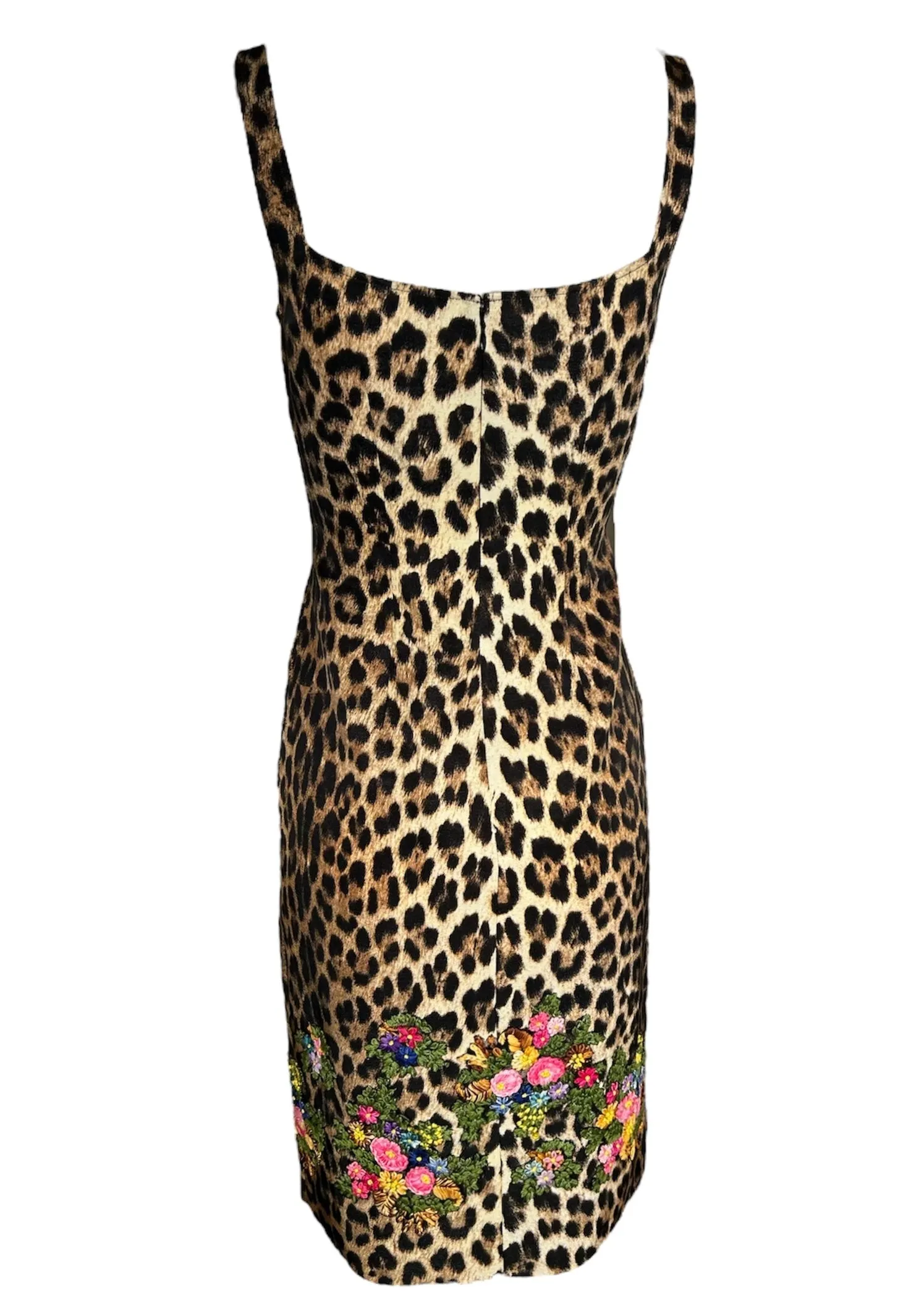 Moschino Cheap & Chic Leopard Print Dress with Embroidered Florals