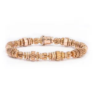 NB105 Noble Rose Gold Hand-chiseled Gear Bracelet