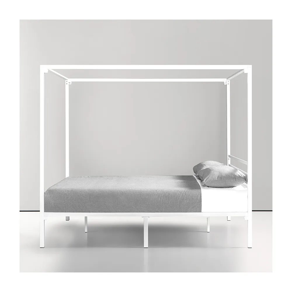 Noble Canopy Queen Bed Frame White